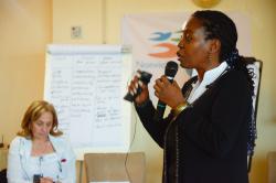 Rosemary Kibaki, an Unarmed Civilian Peacekeeper, conducting a training on Monitoring and Reporting sexual and gender-based violence, October 2012