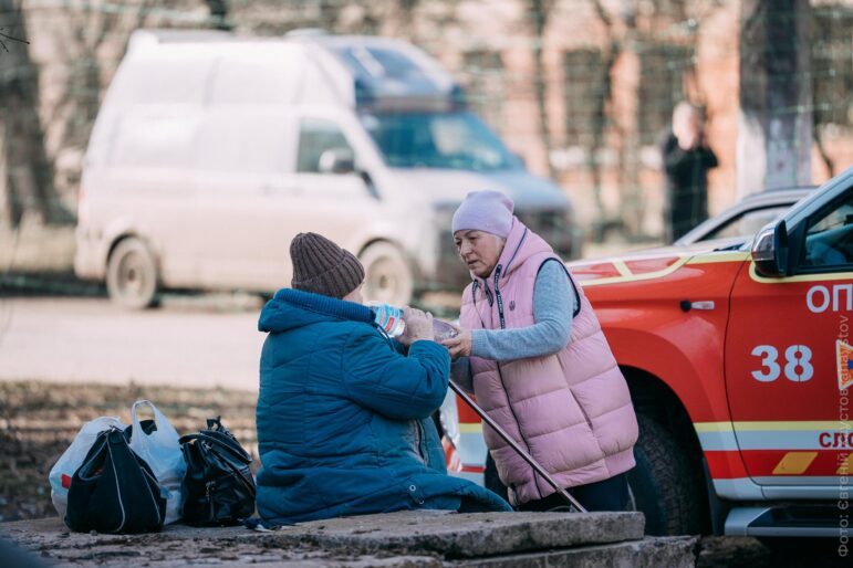Evacuation of civilians in Sloviansk, Donetsk, Ukraine