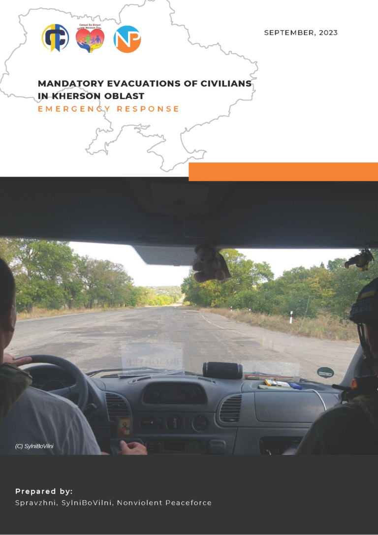 Mandatory Evacuations of Civilians in Kherson Oblast: Emergency Response Photo taken from backseat of a car, showing driving on a road