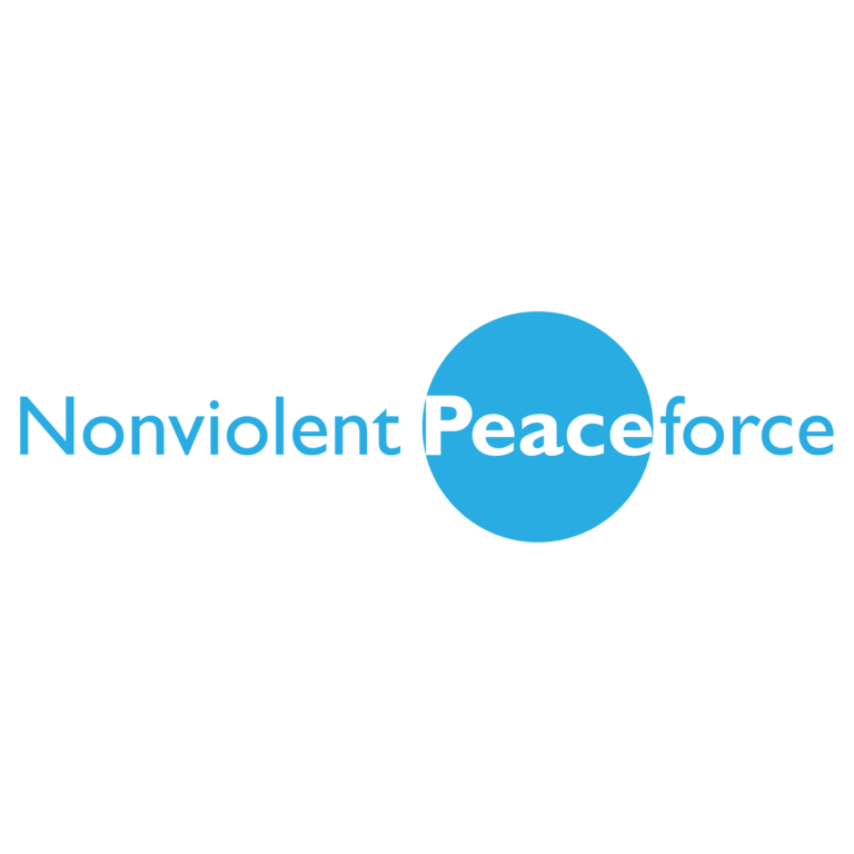 Full logo: text of 'Nonviolent Peaceforce' with a circle behind "peace"
