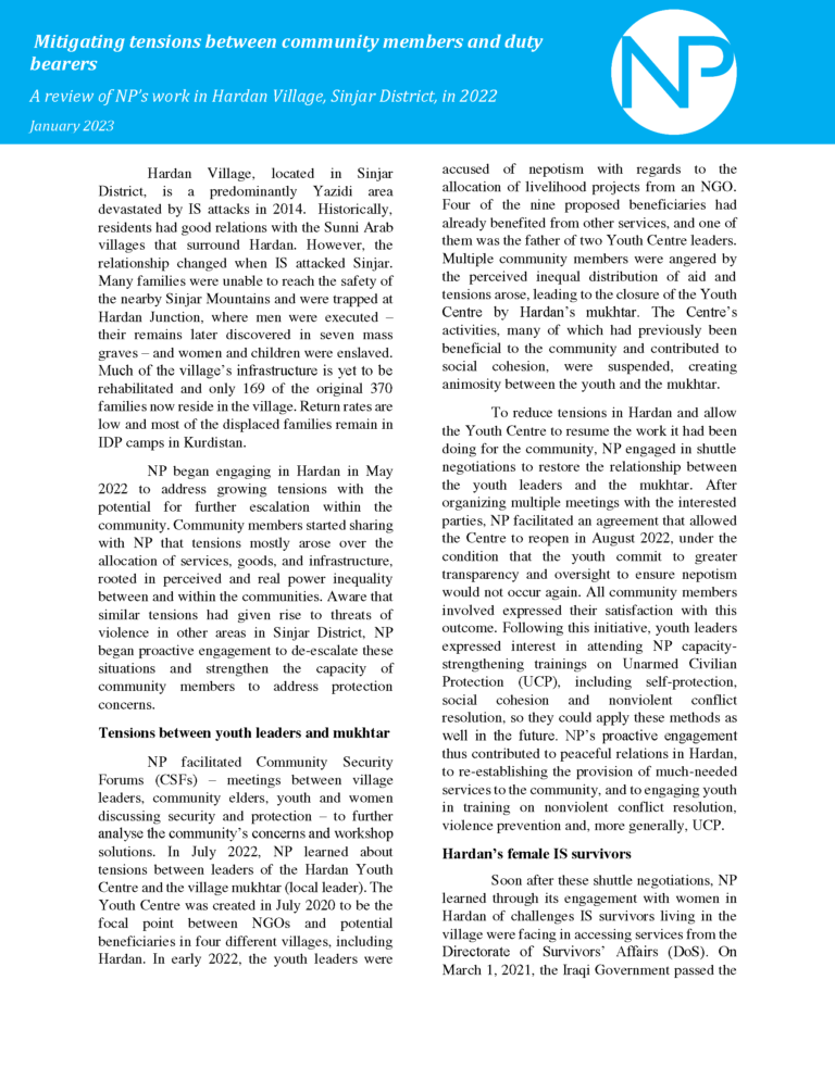 Blue banner at top and preview of two columns of text. First page of case study.