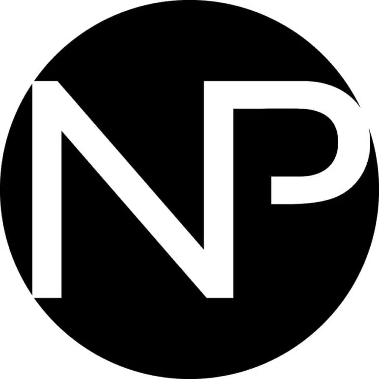 A black circle with the white capital letters N and P overlapping inside, forming a simple, modern logo design.