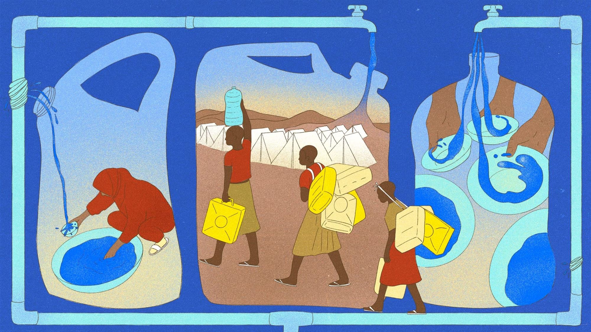 ‘I’ve never had to fight for water like this before’: the battle for survival in refugee camps